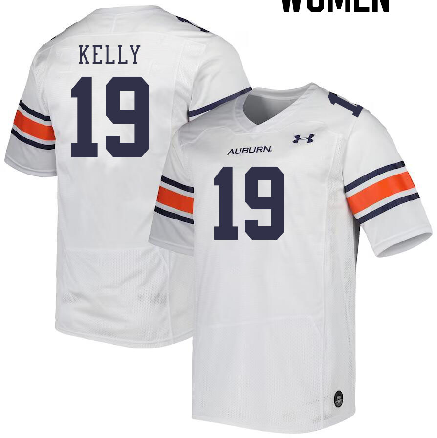 Women #19 Omari Kelly Auburn Tigers College Football Jerseys Stitched-White